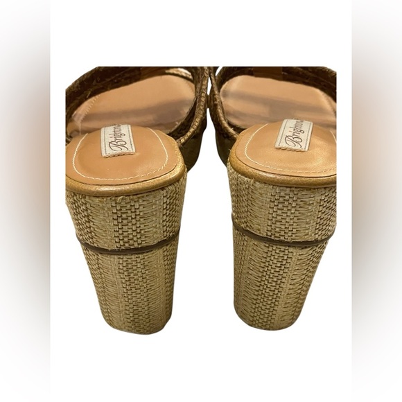 Brighton Aspen Women's Tan Platform Heel Open Toes Slip On Sandal 9 1/2 - Picture 8 of 13